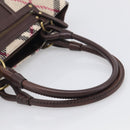 BURBERRY Nova Check Hand Bag Wool Beige Gold Auth 213140A-7