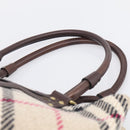 BURBERRY Nova Check Hand Bag Wool Beige Gold Auth 213140A-8
