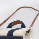 Tory Burch Hand Bag Canvas 2way Beige Silver Auth 213142A-10