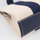 Tory Burch Hand Bag Canvas 2way Beige Silver Auth 213142A-13