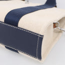 Tory Burch Hand Bag Canvas 2way Beige Silver Auth 213142A-14