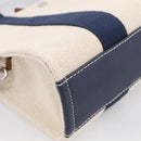 Tory Burch Hand Bag Canvas 2way Beige Silver Auth 213142A-15