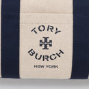 Tory Burch Hand Bag Canvas 2way Beige Silver Auth 213142A-16