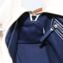 Tory Burch Hand Bag Canvas 2way Beige Silver Auth 213142A-21