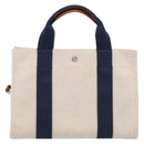 Tory Burch Hand Bag Canvas 2way Beige Silver Auth 213142A-3