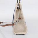 Tory Burch Hand Bag Canvas 2way Beige Silver Auth 213142A-5