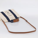 Tory Burch Hand Bag Canvas 2way Beige Silver Auth 213142A-9