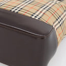 BURBERRY Nova Check Tote Bag Canvas Beige Gold Auth 213143V-10