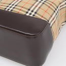 BURBERRY Nova Check Tote Bag Canvas Beige Gold Auth 213143V-12
