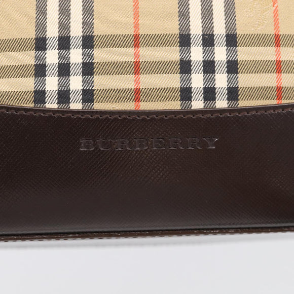 BURBERRY Nova Check Tote Bag Canvas Beige Gold Auth 213143V