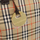 BURBERRY Nova Check Tote Bag Canvas Beige Gold Auth 213143V-15