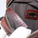 FENDI Zucchino Canvas Shoulder Bag Beige Gold Auth 213146A-21
