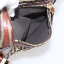 FENDI Zucchino Canvas Shoulder Bag Beige Gold Auth 213146A-22