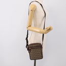FENDI Zucchino Canvas Shoulder Bag Beige Gold Auth 213146A-23
