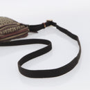 FENDI Zucchino Canvas Shoulder Bag Beige Gold Auth 213146A-7