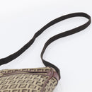 FENDI Zucchino Canvas Shoulder Bag Beige Gold Auth 213146A-8