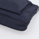 PRADA Shoulder Bag Nylon Navy Gold Auth 213147A-10