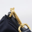 PRADA Shoulder Bag Nylon Navy Gold Auth 213147A-14
