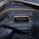 PRADA Shoulder Bag Nylon Navy Gold Auth 213147A-18