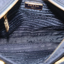 PRADA Shoulder Bag Nylon Navy Gold Auth 213147A-19