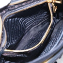 PRADA Shoulder Bag Nylon Navy Gold Auth 213147A-23