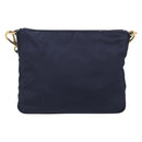 PRADA Shoulder Bag Nylon Navy Gold Auth 213147A-3