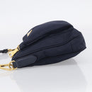 PRADA Shoulder Bag Nylon Navy Gold Auth 213147A-4