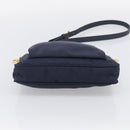 PRADA Shoulder Bag Nylon Navy Gold Auth 213147A-9