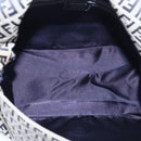 FENDI Zucchino Canvas Mamma Baguette Shoulder Bag Navy Silver Auth 213148V-21