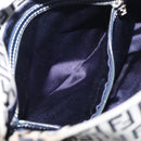 FENDI Zucchino Canvas Mamma Baguette Shoulder Bag Navy Silver Auth 213148V-25
