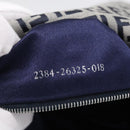 FENDI Zucchino Canvas Mamma Baguette Shoulder Bag Navy Silver Auth 213148V-26
