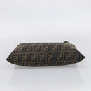 FENDI Zucca Canvas Hand Bag Brown Black Auth 213149V-10