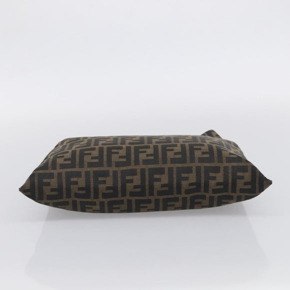 FENDI Zucca Canvas Hand Bag Brown Black Auth 213149V