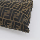 FENDI Zucca Canvas Hand Bag Brown Black Auth 213149V-13