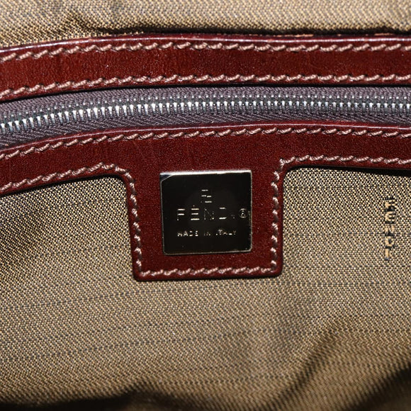 FENDI Zucca Canvas Hand Bag Brown Black Auth 213149V