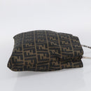 FENDI Zucca Canvas Hand Bag Brown Black Auth 213149V-5
