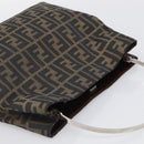 FENDI Zucca Canvas Hand Bag Brown Black Auth 213149V-6
