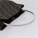 FENDI Zucca Canvas Hand Bag Brown Black Auth 213149V-7