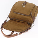PRADA Shoulder Bag Nylon Brown Silver Auth 213150A-18