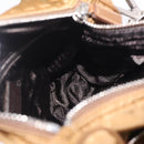 PRADA Shoulder Bag Nylon Brown Silver Auth 213150A-24