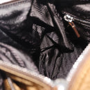 PRADA Shoulder Bag Nylon Brown Silver Auth 213150A-25