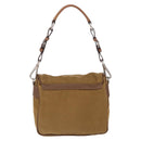 PRADA Shoulder Bag Nylon Brown Silver Auth 213150A-3