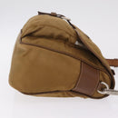 PRADA Shoulder Bag Nylon Brown Silver Auth 213150A-4