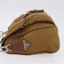 PRADA Shoulder Bag Nylon Brown Silver Auth 213150A-5