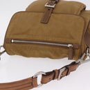 PRADA Shoulder Bag Nylon Brown Silver Auth 213150A-6