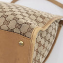 GUCCI GG Canvas Shoulder Bag Beige Gold 109101 Auth 213151-12