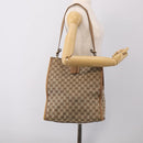 GUCCI GG Canvas Shoulder Bag Beige Gold 109101 Auth 213151-21