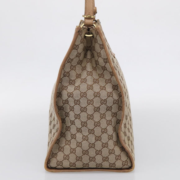 GUCCI GG Canvas Shoulder Bag Beige Gold 109101 Auth 213151