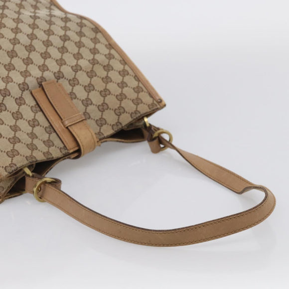GUCCI GG Canvas Shoulder Bag Beige Gold 109101 Auth 213151