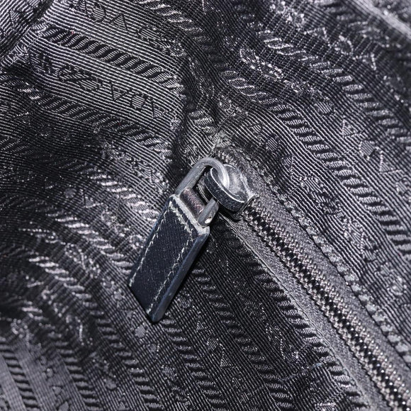 PRADA Shoulder Bag Nylon Black Silver Auth 213152